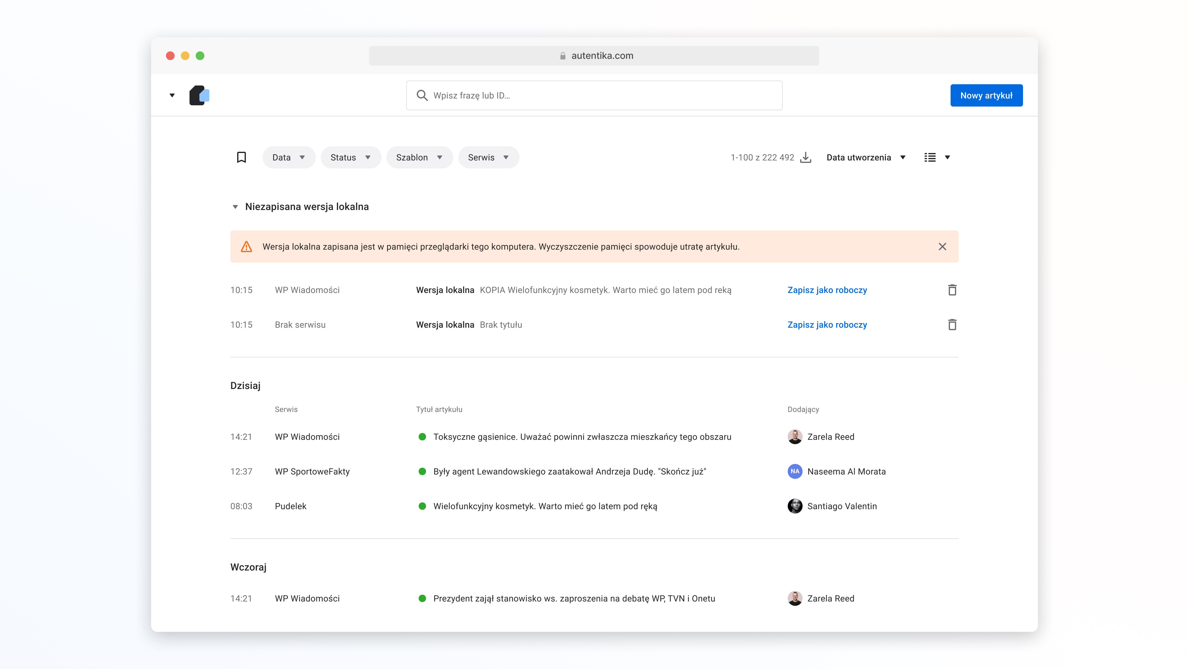 Back-office system for online media group