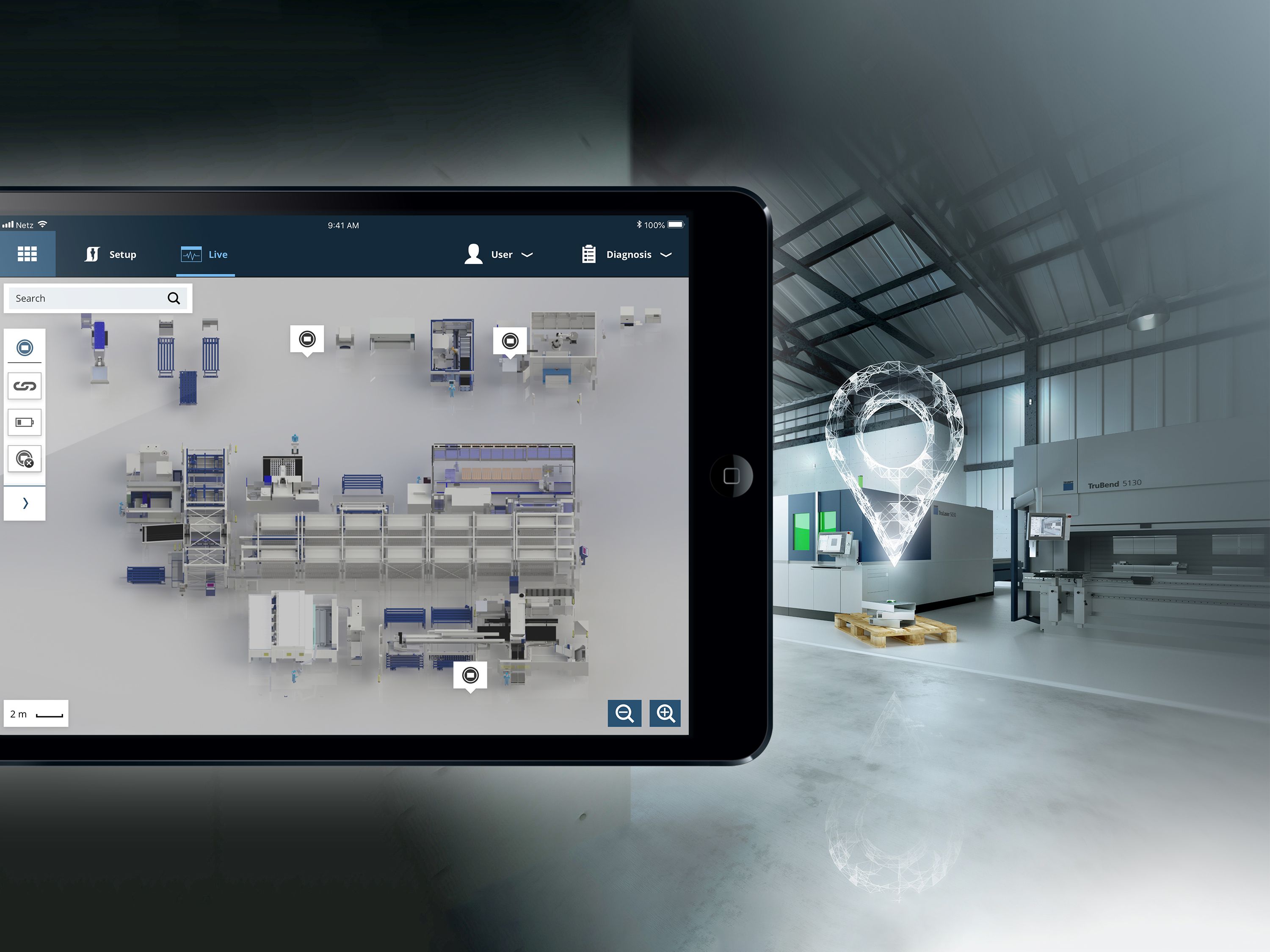 UI for localization system Track&Trace